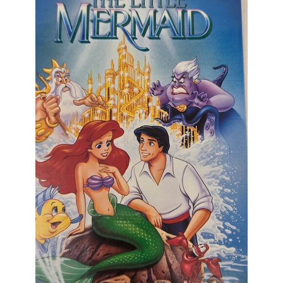 DISNEY THE LITTLE MERMAID VHS TAPE ORIGINAL BANNED COVER OPEN 1989 MOVIE VINTAGE - Picture 2 of 12